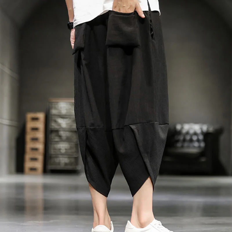 Pantaloni corti da uomo Buddha Stones Summer Solid con tasche - Image 26