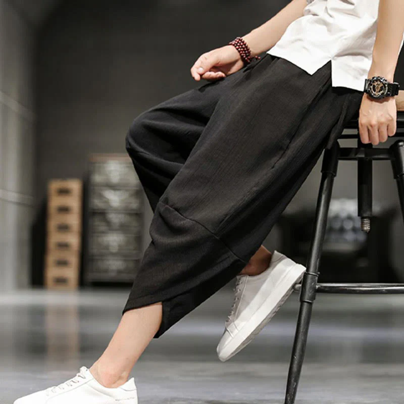 Pantaloni corti da uomo Buddha Stones Summer Solid con tasche - Image 28