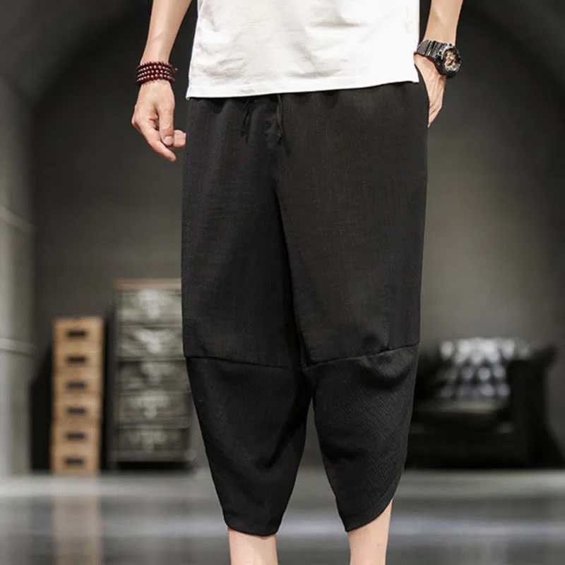 Pantaloni corti da uomo Buddha Stones Summer Solid con tasche - Image 29