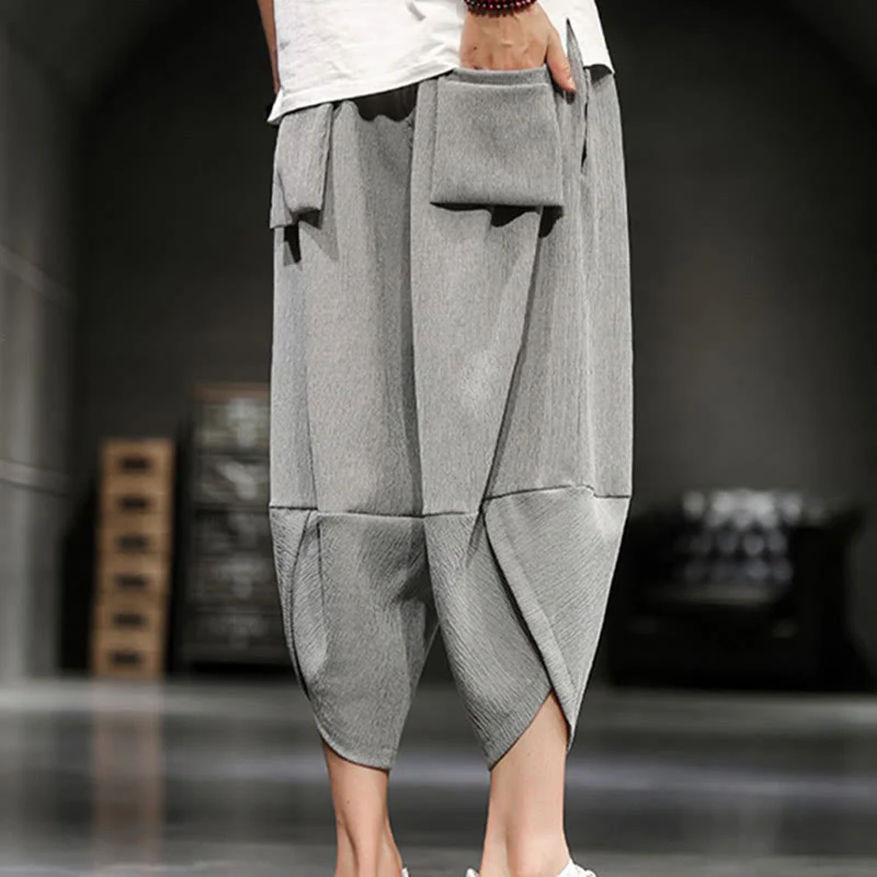Pantaloni corti da uomo Buddha Stones Summer Solid con tasche - Image 3