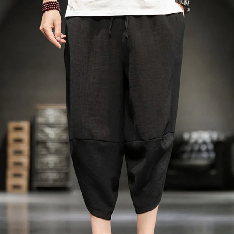 Pantaloni corti da uomo Buddha Stones Summer Solid con tasche - Image 30