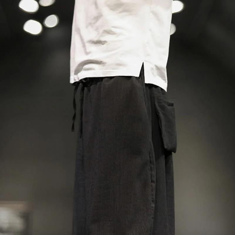 Pantaloni corti da uomo Buddha Stones Summer Solid con tasche - Image 32