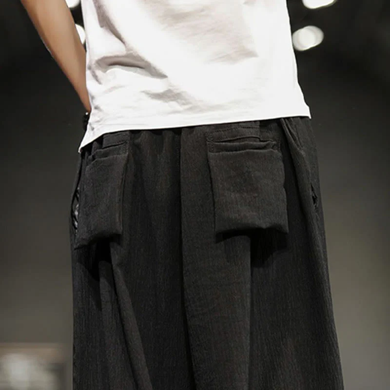 Pantaloni corti da uomo Buddha Stones Summer Solid con tasche - Image 34