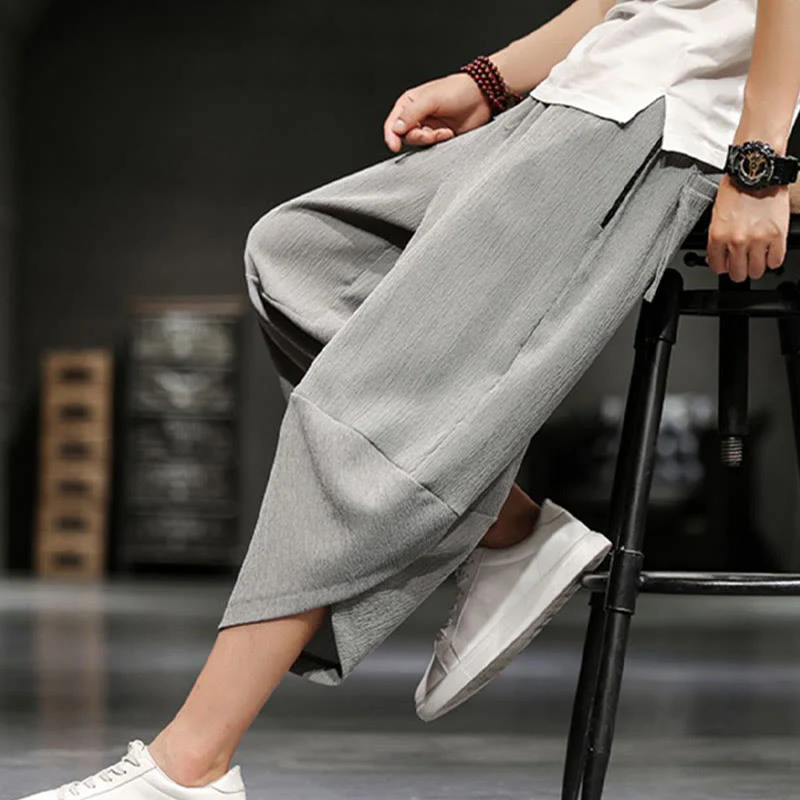 Pantaloni corti da uomo Buddha Stones Summer Solid con tasche - Image 5