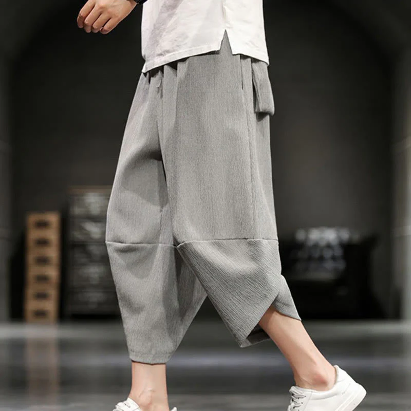 Pantaloni corti da uomo Buddha Stones Summer Solid con tasche - Image 7