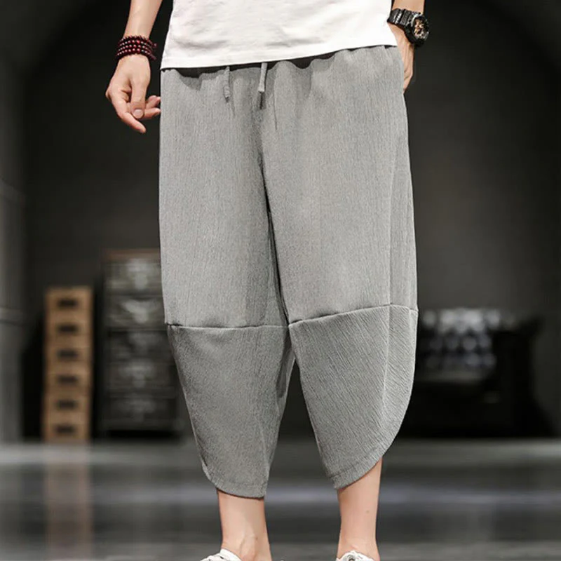 Pantaloni corti da uomo Buddha Stones Summer Solid con tasche - Image 8