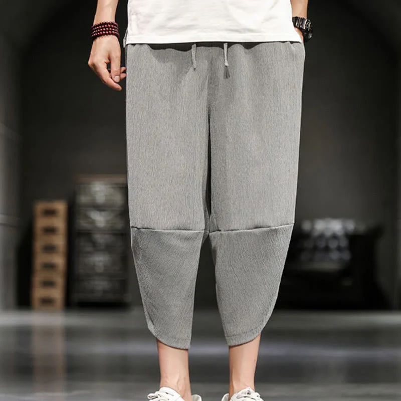 Pantaloni corti da uomo Buddha Stones Summer Solid con tasche - Image 9