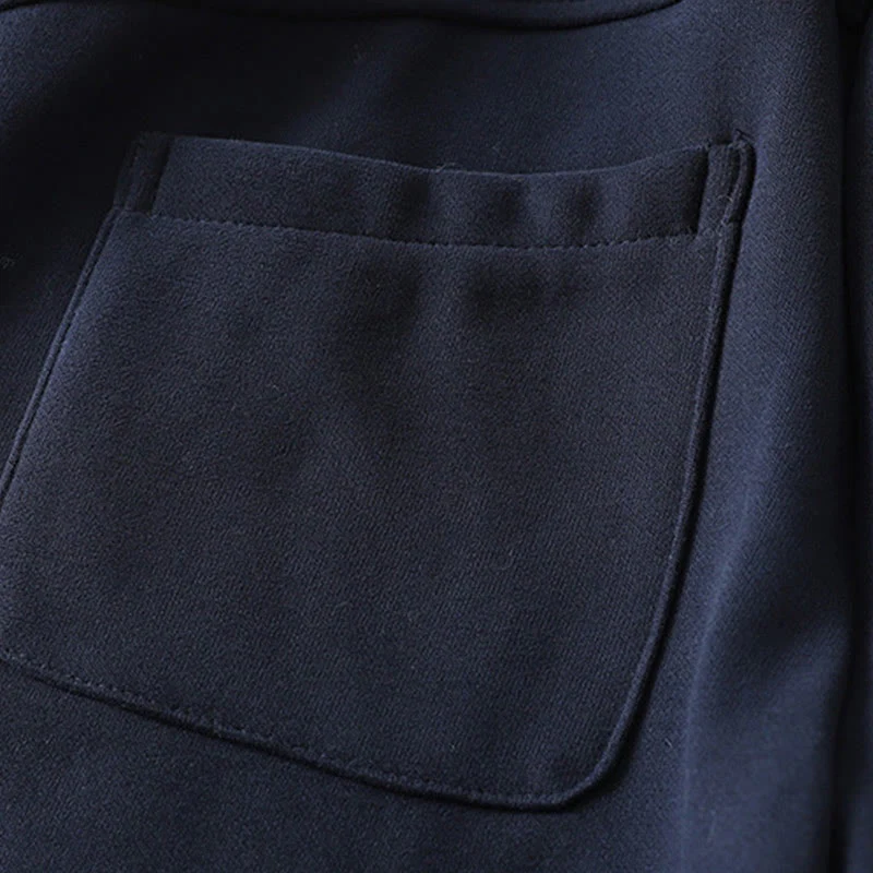Pantaloni da donna a gamba larga con tasche e cerniera blu notte Buddha Stones, foderati in pile termico - Image 8