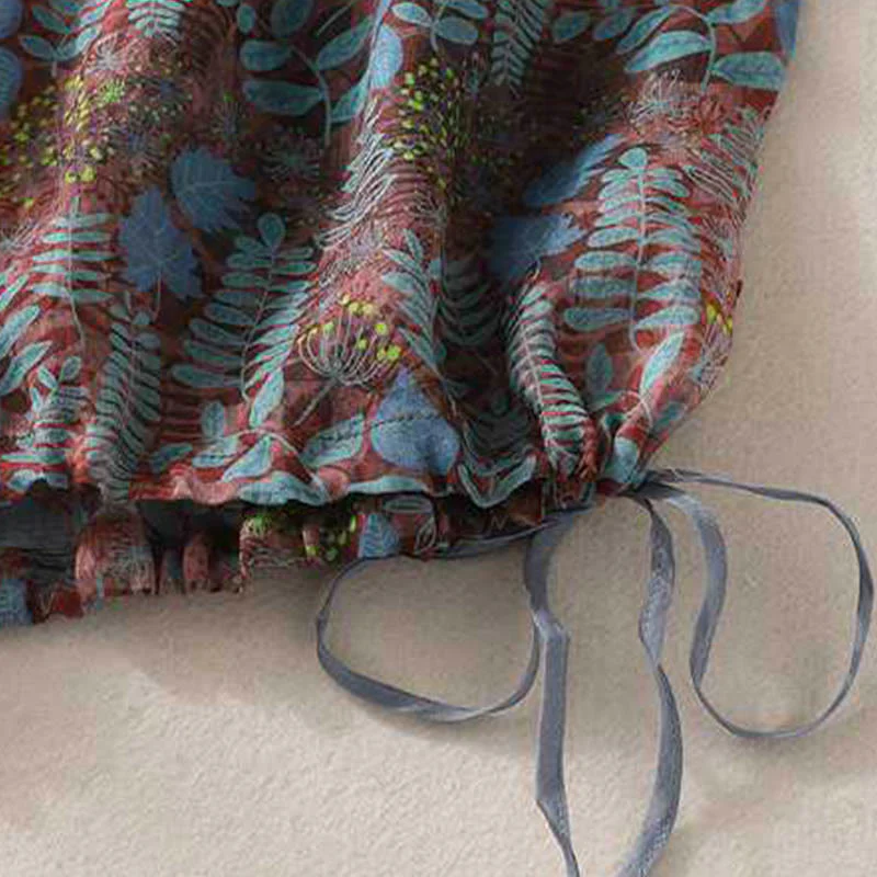 Pantaloni da donna estivi Buddha Stones Blue Leaves Plants con tasche - Image 7