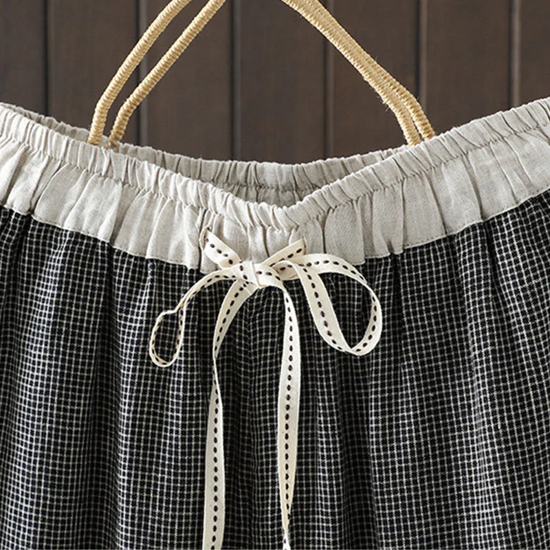 Pantaloni da donna in cotone a gamba dritta con tasche, Buddha Stones, casual, con cuciture colorate - Image 13