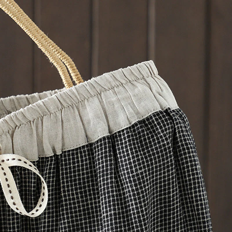 Pantaloni da donna in cotone a gamba dritta con tasche, Buddha Stones, casual, con cuciture colorate - Image 14