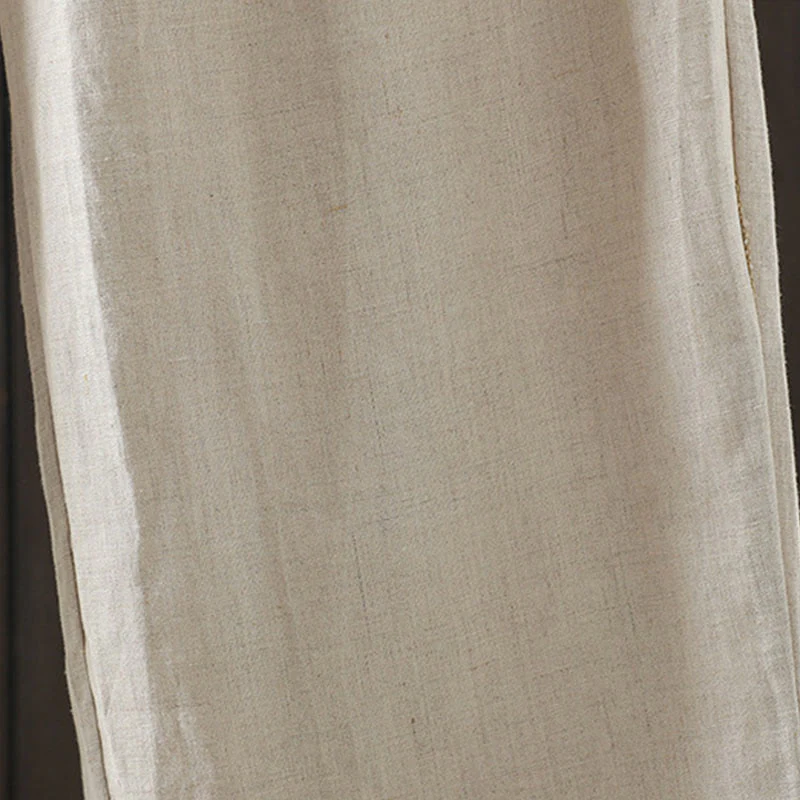 Pantaloni da donna in cotone a gamba dritta con tasche, Buddha Stones, casual, con cuciture colorate - Image 7