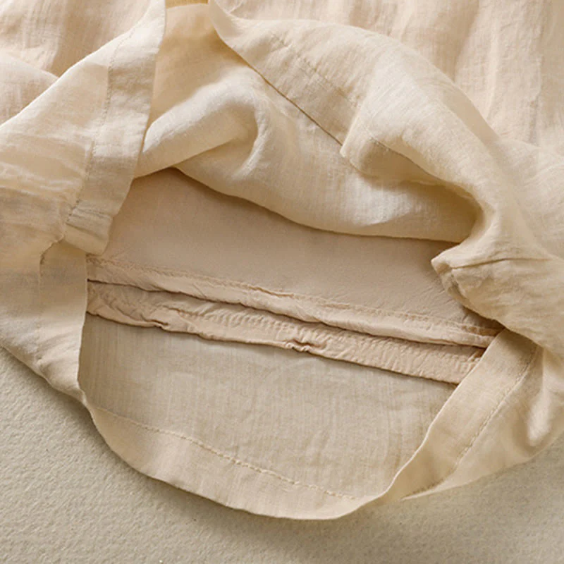 Pantaloni da donna in cotone a gamba larga con coulisse e ricamo Buddha Stones Commute, con tasche - Image 16