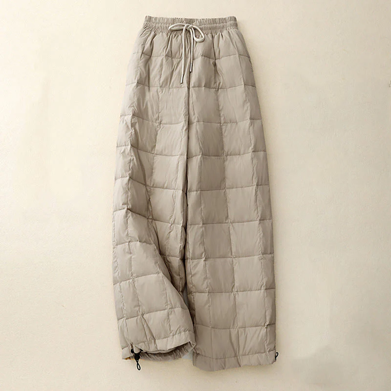 Pantaloni da donna in cotone con apertura sulle gambe e coulisse invernali Buddha Stones con tasche