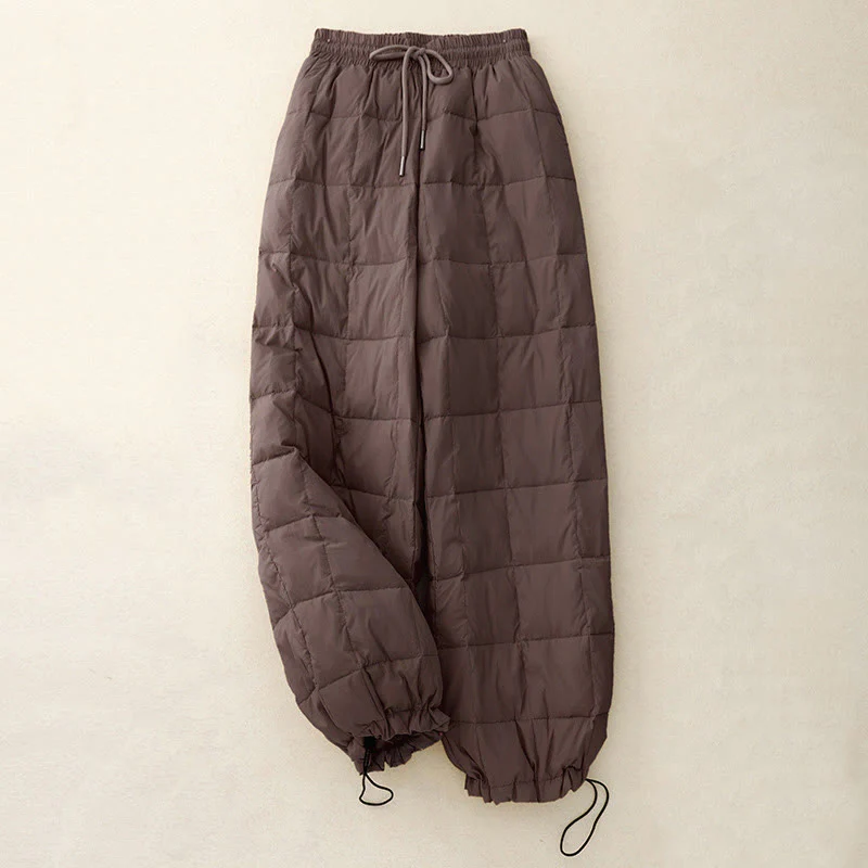 Pantaloni da donna in cotone con apertura sulle gambe e coulisse invernali Buddha Stones con tasche - Image 10