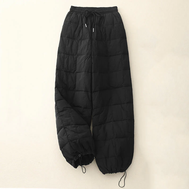 Pantaloni da donna in cotone con apertura sulle gambe e coulisse invernali Buddha Stones con tasche - Image 15