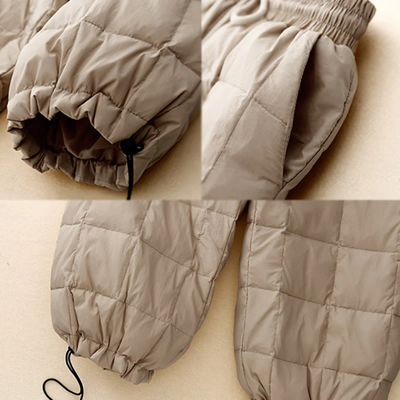 Pantaloni da donna in cotone con apertura sulle gambe e coulisse invernali Buddha Stones con tasche - Image 8