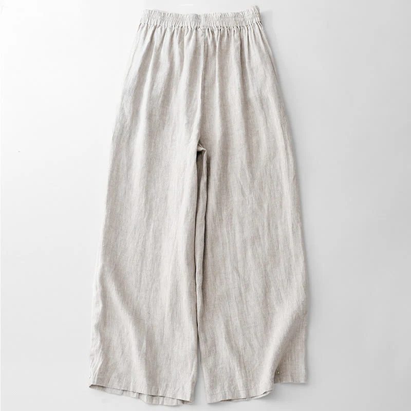 Pantaloni da donna in cotone con tasche, casual e tinta unita , Buddha Stones - Image 16