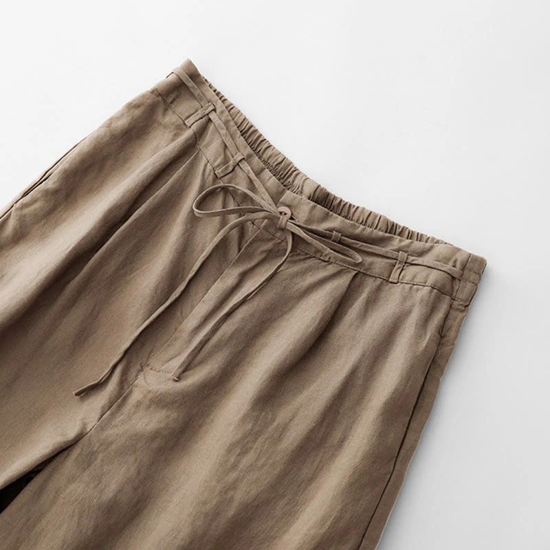 Pantaloni da donna in cotone con tasche, casual e tinta unita , Buddha Stones - Image 2
