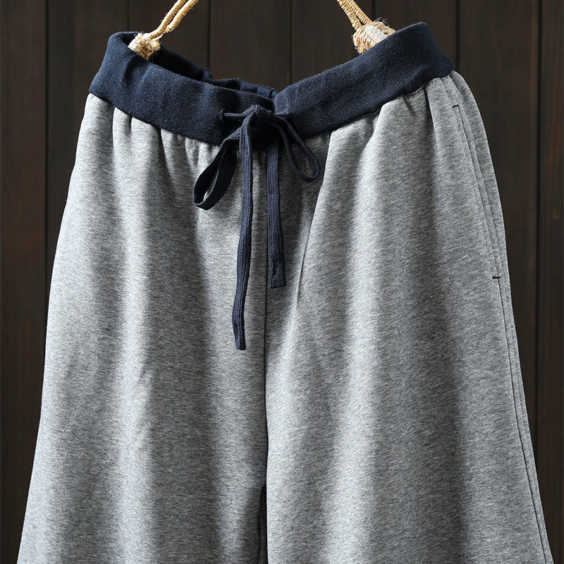 Pantaloni da donna in cotone con tasche e tinta unita Buddha Stones Fall - Image 5
