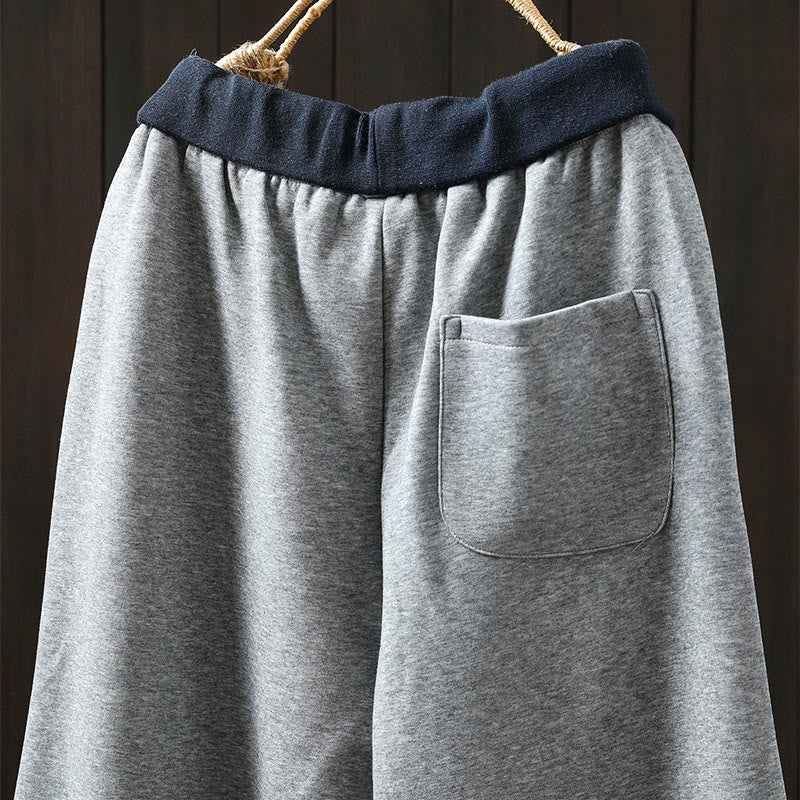 Pantaloni da donna in cotone con tasche e tinta unita Buddha Stones Fall - Image 6