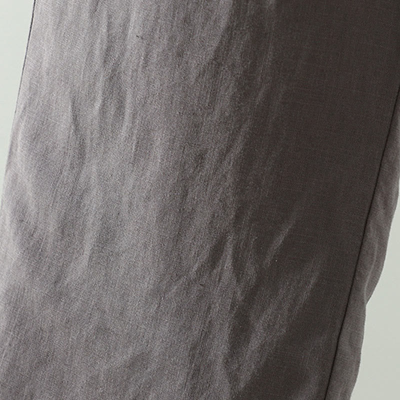 Pantaloni da donna in cotone e lino con coulisse a contrasto, modello Buddha Stones, con tasche e gamba larga - Image 21