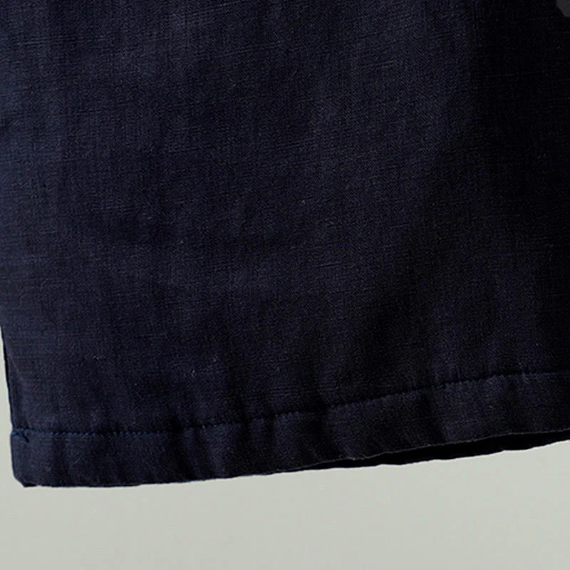 Pantaloni da donna in cotone e lino con coulisse a contrasto, modello Buddha Stones, con tasche e gamba larga - Image 6