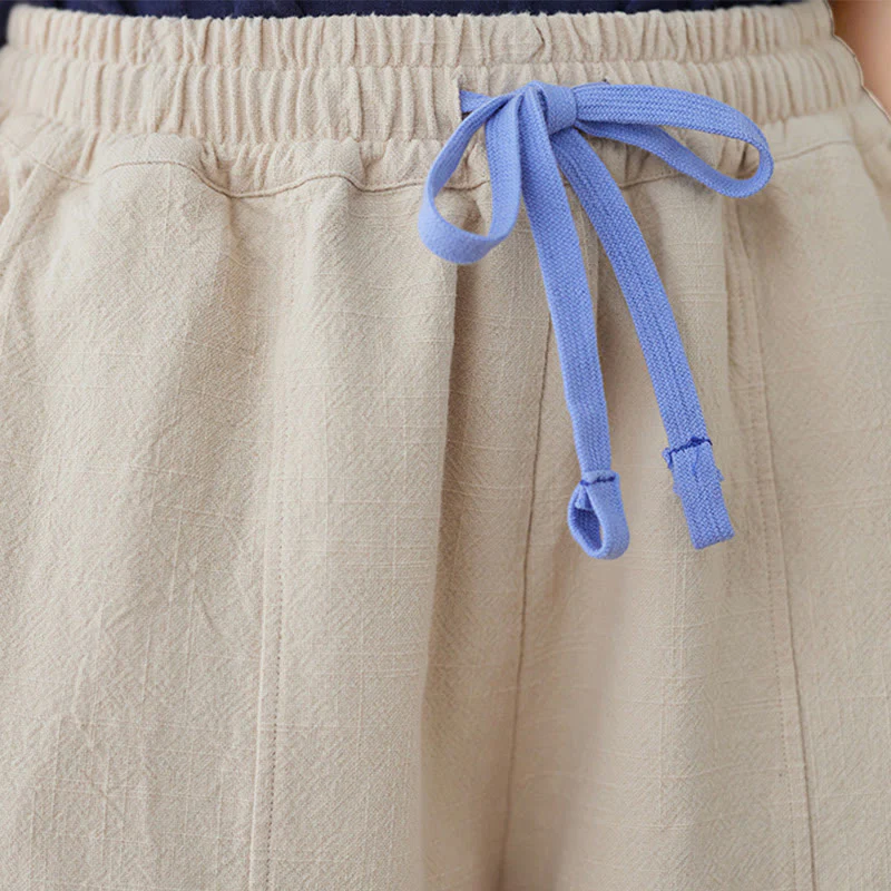 Pantaloni da donna in cotone e lino con tasche, casual, tinta Buddha Stones - Image 17