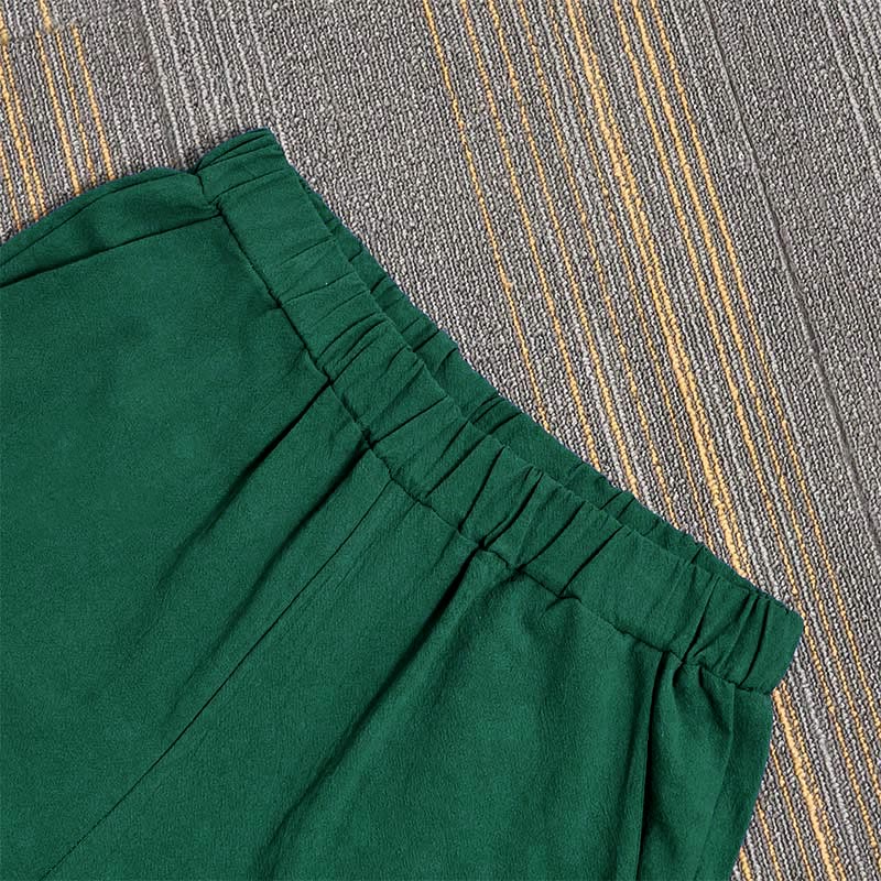Pantaloni da donna in cotone e lino con tasche, modello Buddha Stones, casual, colore puro, con polsini e bottoni cavi - Image 39
