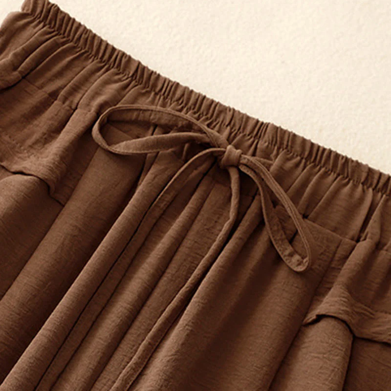 Pantaloni larghi da donna con coulisse, modello Buddha Stones, casual, etnici, semplici, con tasche - Image 3