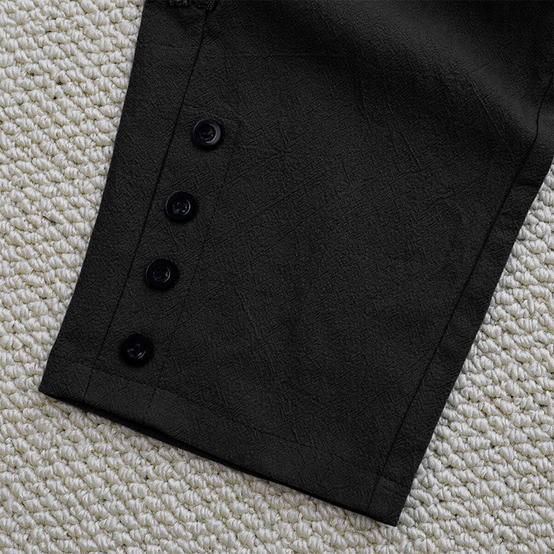 Pantaloni da donna in lino e cotone con tasche, modello Buddha Stones Summer, tinta unita, con cuciture - Image 14