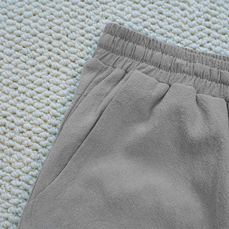 Pantaloni da donna in lino e cotone con tasche, modello Buddha Stones Summer, tinta unita, con cuciture - Image 18