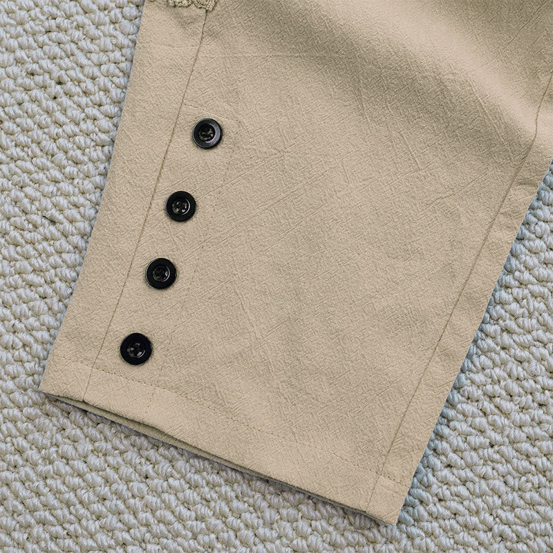 Pantaloni da donna in lino e cotone con tasche, modello Buddha Stones Summer, tinta unita, con cuciture - Image 28