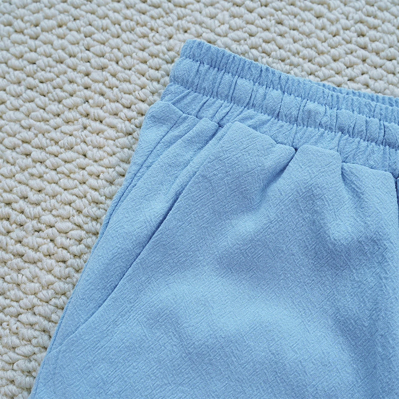 Pantaloni da donna in lino e cotone con tasche, modello Buddha Stones Summer, tinta unita, con cuciture - Image 33