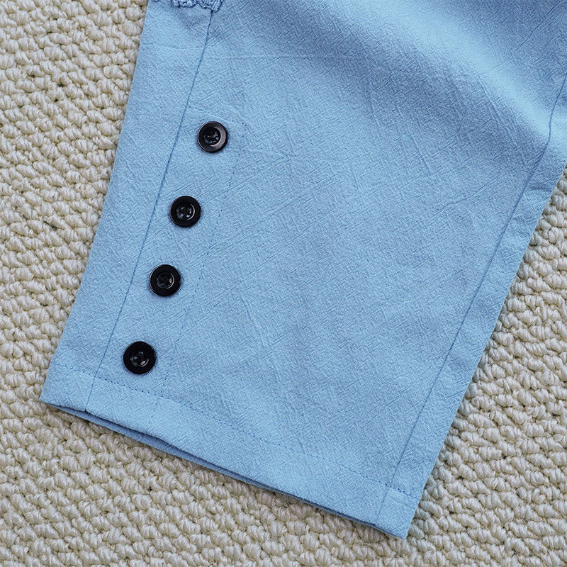 Pantaloni da donna in lino e cotone con tasche, modello Buddha Stones Summer, tinta unita, con cuciture - Image 35