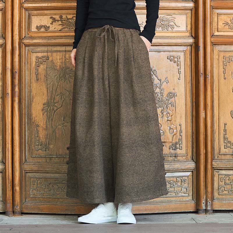 Pantaloni da uomo a gamba larga in velluto a coste con tasche e design cinese a forma di rana, invernali, termici , Buddha Stones - Image 12