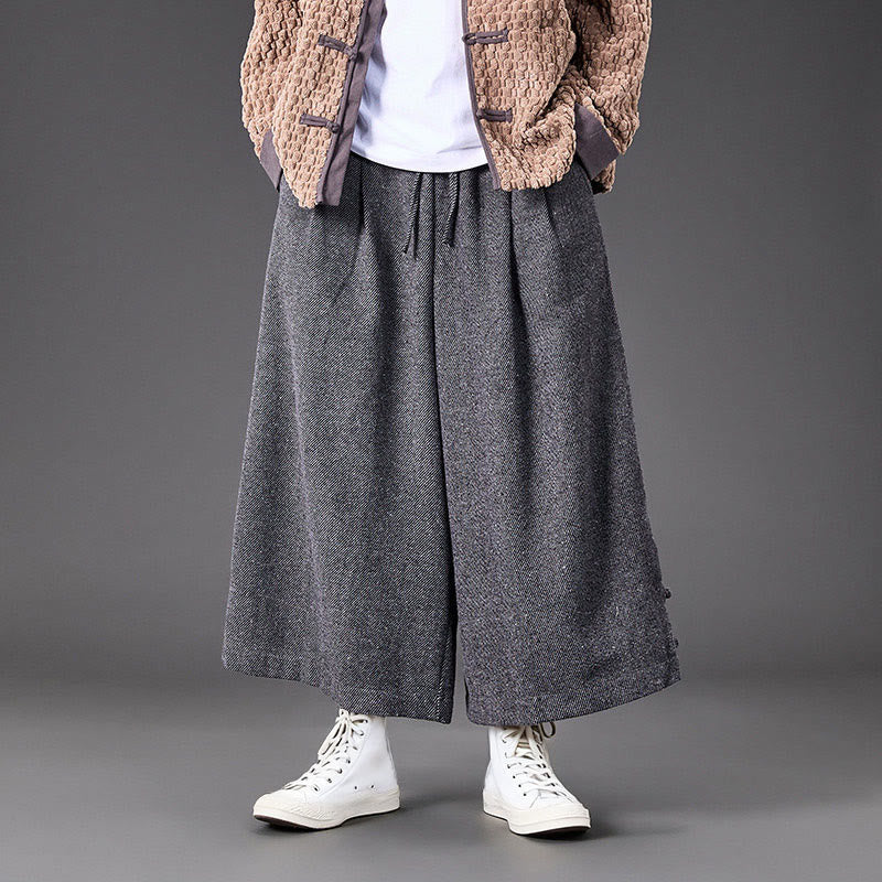 Pantaloni da uomo a gamba larga in velluto a coste con tasche e design cinese a forma di rana, invernali, termici , Buddha Stones - Image 20