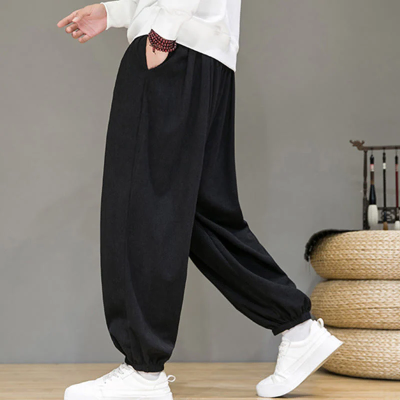 Pantaloni da uomo Buddha Stones Commute Plain, con fodera in pile termico e tasche, alla caviglia - Image 12