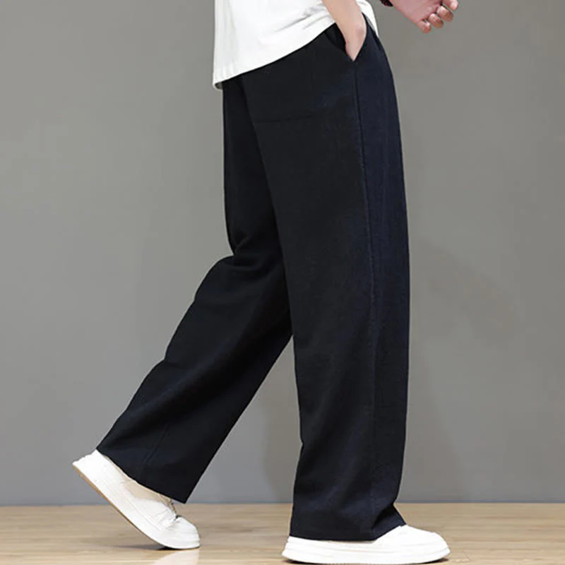 Pantaloni da uomo estivi in cotone e lino con gamba dritta e tasche Buddha Stones - Image 34