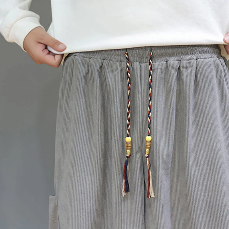Pantaloni da uomo in cotone alla caviglia con tasche, tinta unita, modello Buddha Stones Spring - Image 17