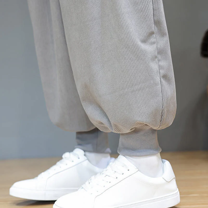 Pantaloni da uomo in cotone alla caviglia con tasche, tinta unita, modello Buddha Stones Spring - Image 20