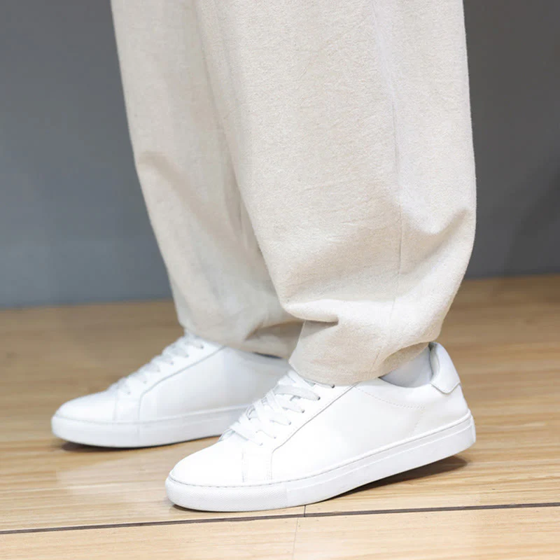 Pantaloni da uomo in cotone con tasche e bottoni color puro Buddha Stones Fall Sports - Image 24