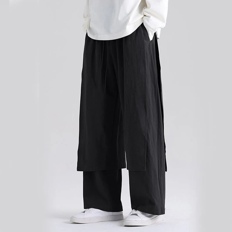 Pantaloni da uomo in cotone con tasche e motivo patchwork semplice Buddha Stones - Image 14