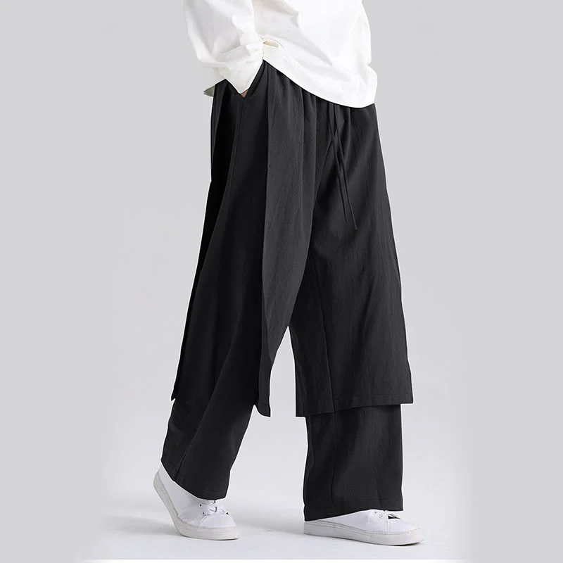 Pantaloni da uomo in cotone con tasche e motivo patchwork semplice Buddha Stones - Image 16