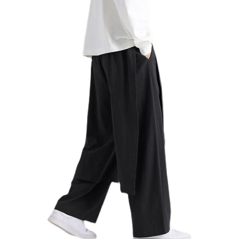 Pantaloni da uomo in cotone con tasche e motivo patchwork semplice Buddha Stones - Image 19