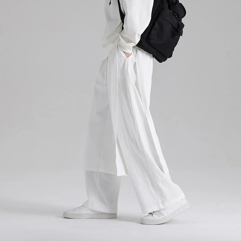 Pantaloni da uomo in cotone con tasche e motivo patchwork semplice Buddha Stones - Image 23