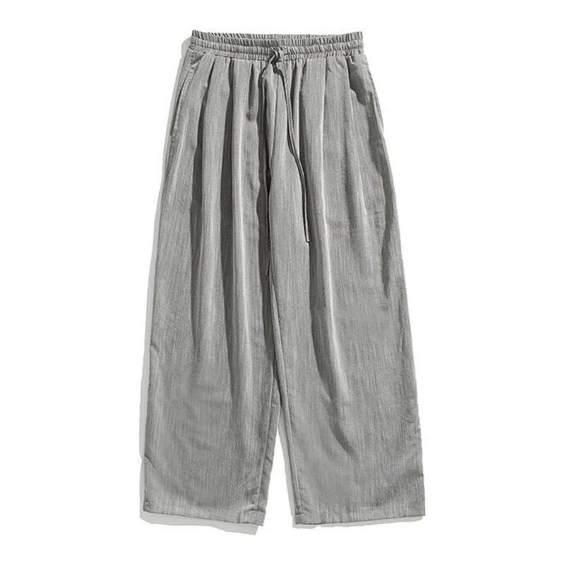 Pantaloni da uomo in cotone e lino con coulisse, con tasche, modello Buddha Stones, casual, estivi, semplici, a gamba dritta - Image 12