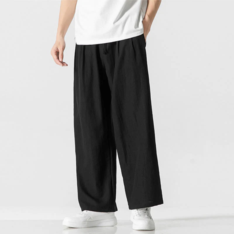 Pantaloni da uomo in cotone e lino con coulisse, con tasche, modello Buddha Stones, casual, estivi, semplici, a gamba dritta - Image 14