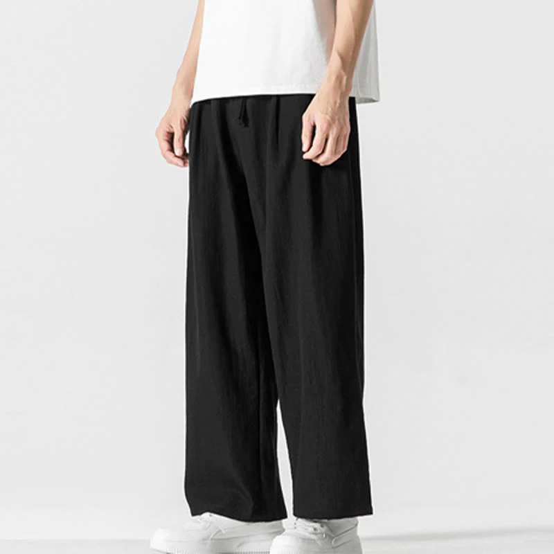 Pantaloni da uomo in cotone e lino con coulisse, con tasche, modello Buddha Stones, casual, estivi, semplici, a gamba dritta - Image 17