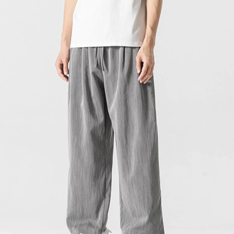 Pantaloni da uomo in cotone e lino con coulisse, con tasche, modello Buddha Stones, casual, estivi, semplici, a gamba dritta - Image 2